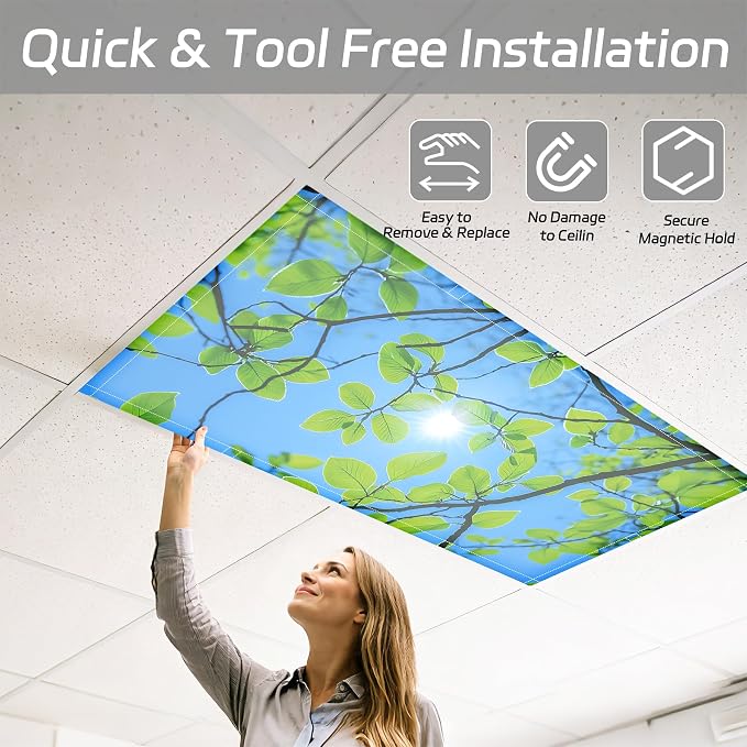 4 Pack 2x4 FT Magnetic Fluorescent Light Covers, Ceiling Light Filters - Image 5