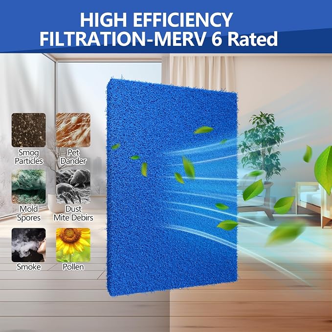 Reusable Air Filter 20x30x0.5, 2 Packs Cut to Fit Furnace Filters, MERV 6 - Image 3