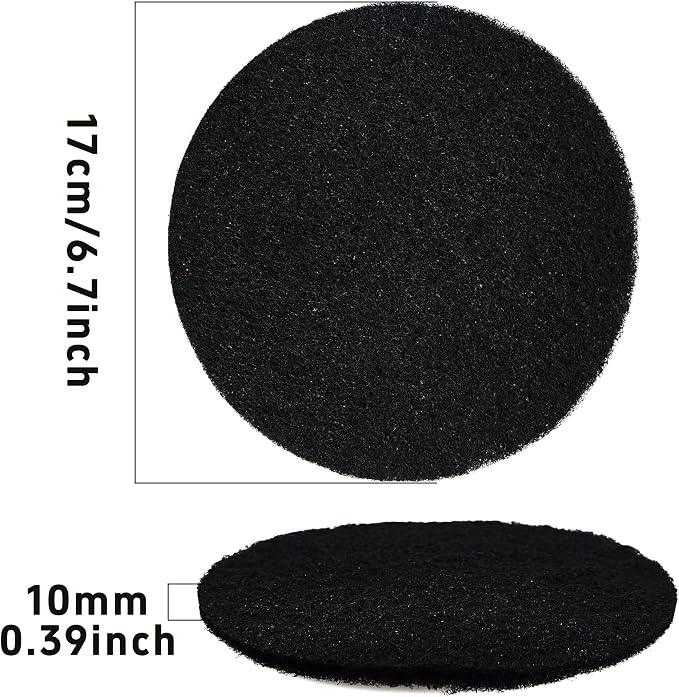 6PCS 6.7” Round Compost Bin Charcoal Filters, 0.4” Thick Activated Carbon - Image 2