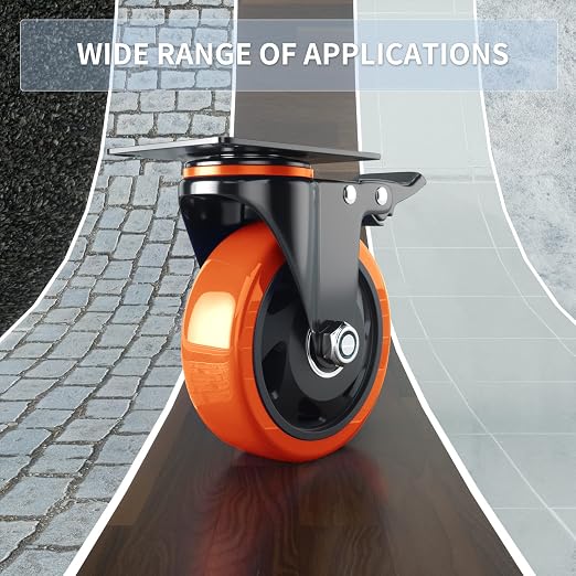 Casters Set of 4 Heavy Duty, 5 Inch Caster Wheels - Image 3