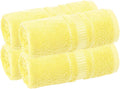 Melissa Linen, Fingertip Towels 4 Pack, 100% Turkish Cotton, Small Hand Towels for Body and Face, 12 x 18 in, Super Soft, Absorb Water, Quick Dry, (Light Yellow Fingertip Towels)