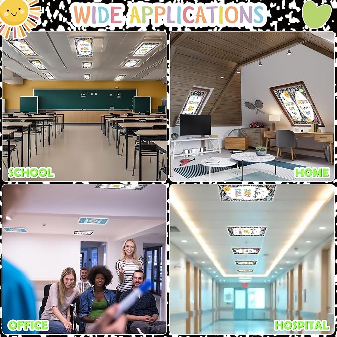 6Pcs Classroom Light Covers for Fluorescent Lights, Composition Inspirational - Image 8