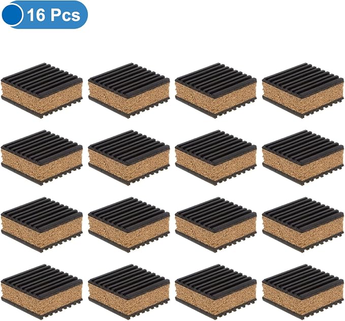 uxcell 16pcs Ribbed Anti-Vibration Isolation Rubber Pads 2" Length x 7/8" Thick - Image 3