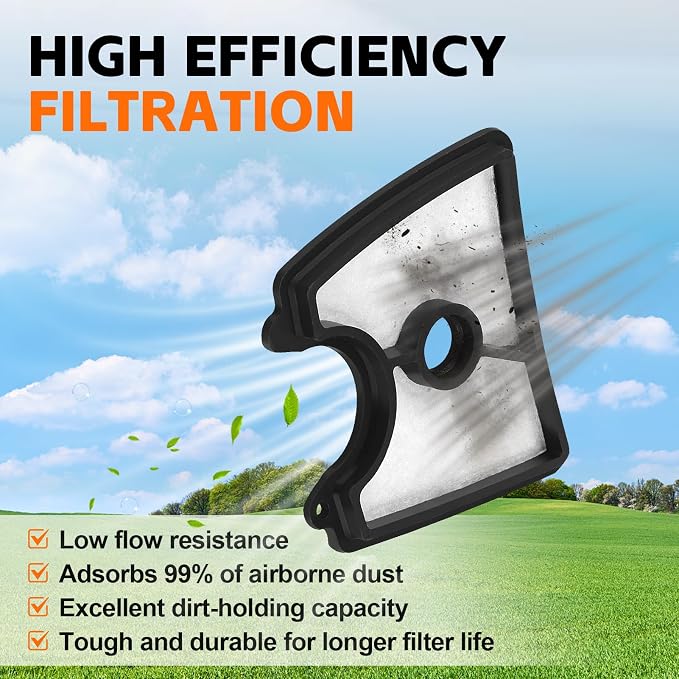 2PC 545112101 Air Filter Part for Husqvarna 125B 125BX 125BVX Leaf Blower - Image 7