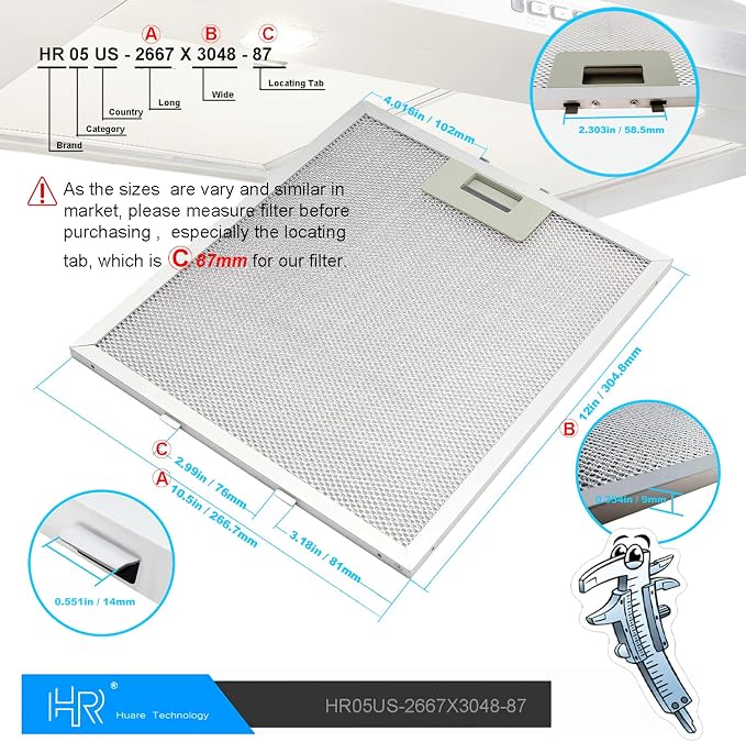 Updated W10169961A Range Hood Filter, Stove Vent Filter, Fits Whirlpool - Image 4