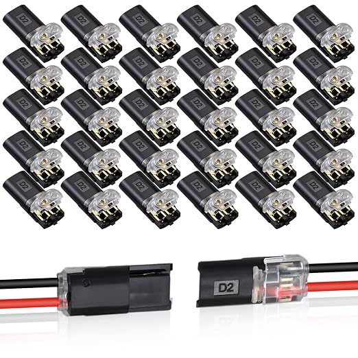 30PCS Double Wire Plug in Connector, Pluggable Low Voltage Wire Connector by Unknown
