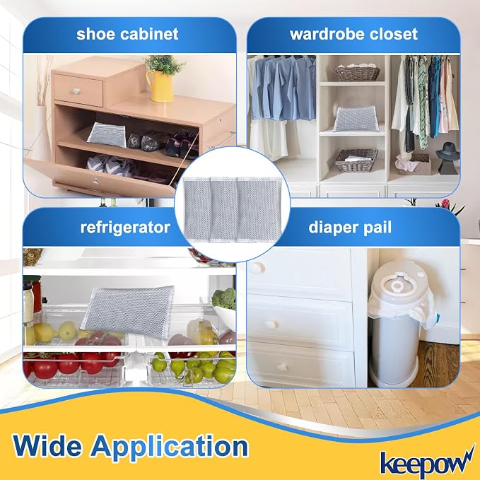 KEEPOW Activated Charcoal Odor Absorber, Trash Can Deodorizer, Diaper Pail - Image 6