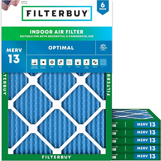 Filterbuy 15x20x1 Air Filter MERV 13 Optimal Smoke & Allergy Defense, by Filterbuy