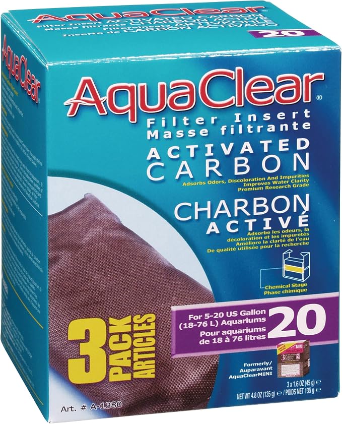 Aqua Clear AquaClear 20 Activated Carbon Inserts, Aquarium Filter Replacement by Fluval