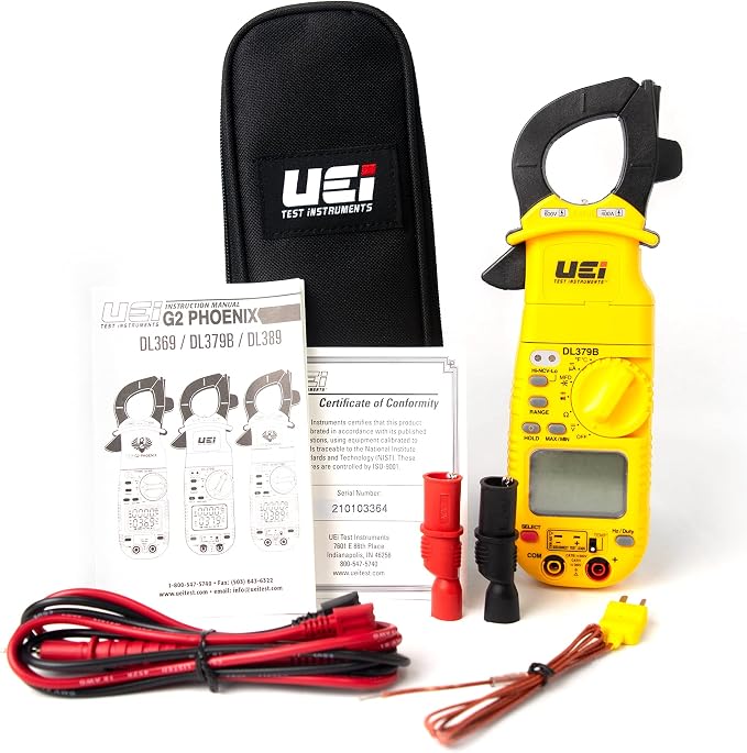 UEi DL379B Digital Clamp Meter Auto Ranging, HVAC Current Voltage Tester - Image 6