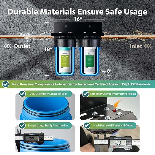 iSpring Heavy Metal Whole House Water Filter System, Sediment & Odor, 5-Layer - Image 4
