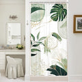 Small Stall Boho Shower Curtain 36Wx72H RV Sage Green Modern Mid Century Bohemian Abstract Palm Leaves Tropical Bathroom Decor Half Narrow Standing Bath Curtain Fabric Polyester 7 Pack Hooks