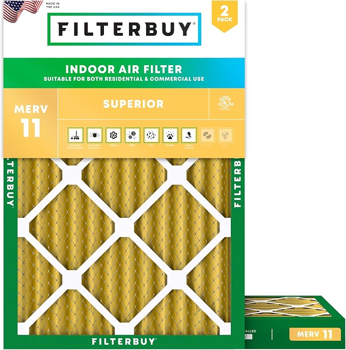 Filterbuy 24x30x2 Air Filter MERV 11 Superior Pet & Allergy Defense, by Filterbuy