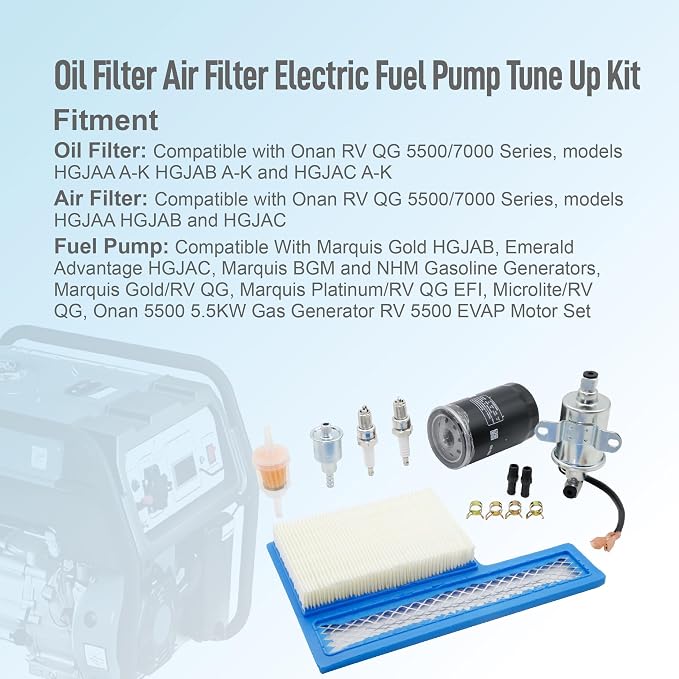 Oil Filter Air Filter Electric Fuel Pump Tune Up Kit Fit - Image 3