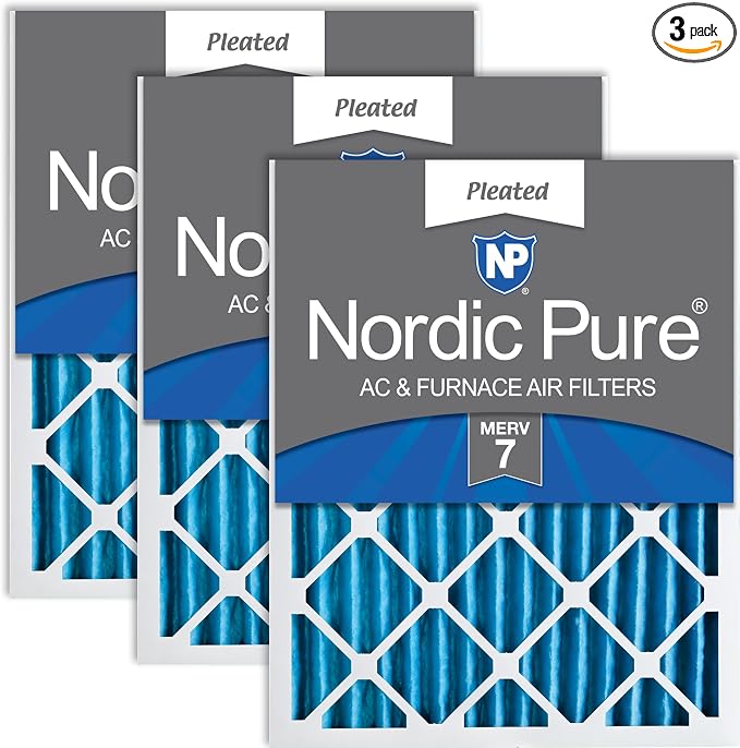 Nordic Pure 14x20x2 Pleated MERV 7 Air Filters 3 Pack by NordicPure
