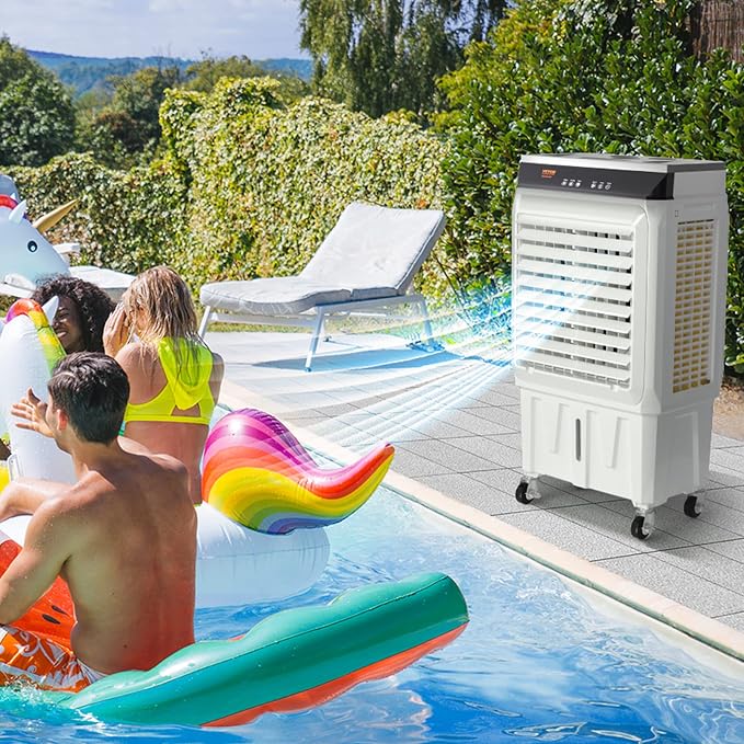 VEVOR Evaporative Air Cooler, 2100 CFM 13X34 inch Air Cooler, 3 Speeds and 12H - Image 8