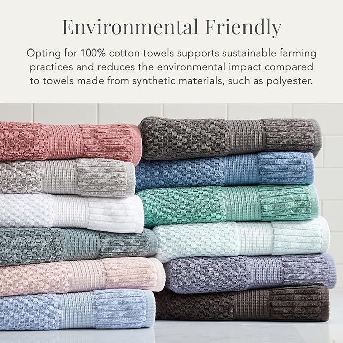 NY Loft 100% Cotton Hand Towel 6 Pack Hand Towel Set | Super Soft & Absorbent Quick-Dry Hand Towels 16" x 28" |Textured and Durable Cotton | Trinity Collection (6 Pack Hand Towel, Clay)