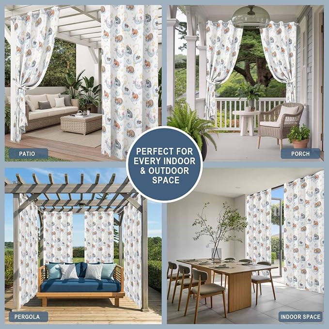 Cartoon Animals Outdoor Curtains - Image 8