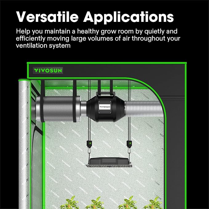 VIVOSUN R6 6" Inline Duct Ventilation Fan & Speed Controller, Workshop 390 CFM - Image 2