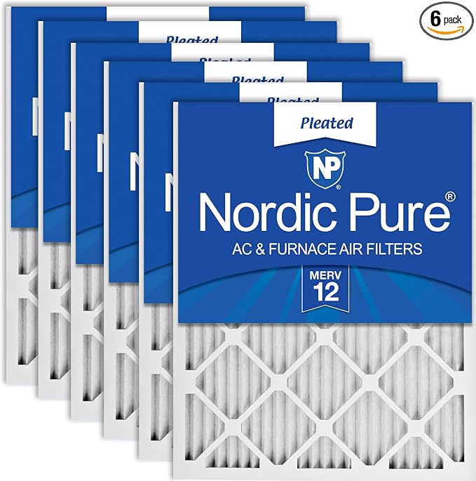 Nordic Pure 14x30x1 Pleated MERV 12 Air Filters 6 Pack by NordicPure