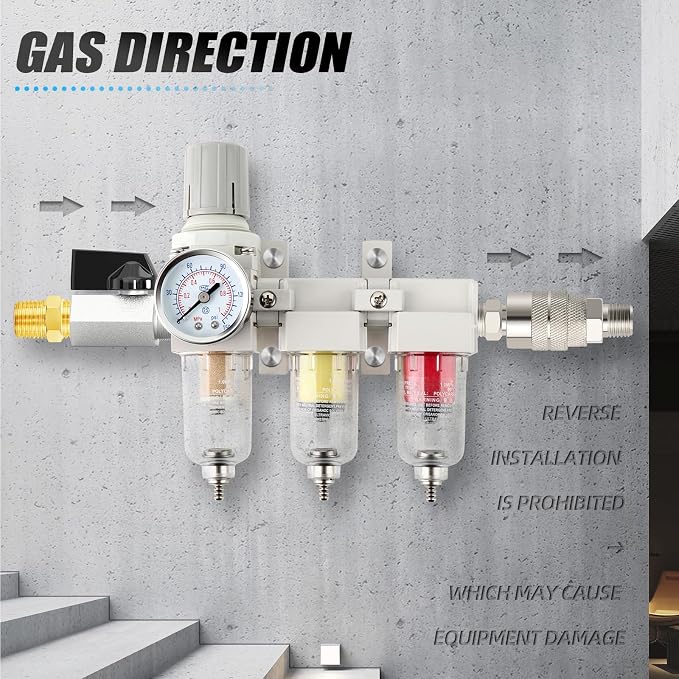 1/4" NPT 3 Stage Air Drying System, Coalescing Filter, Particulate Filter and - Image 3