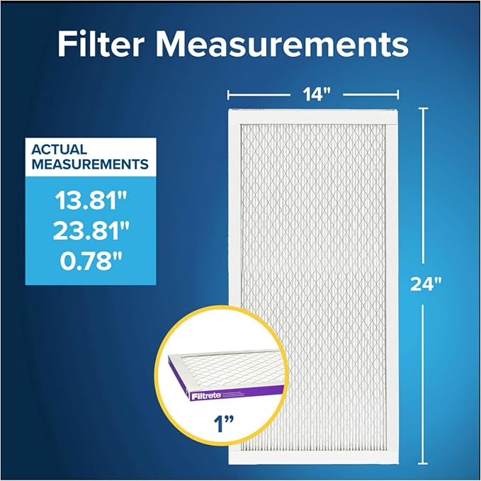 Filtrete 14x24x1 AC Furnace Air Filter, MERV 12, MPR 1500, CERTIFIED asthma & - Image 2