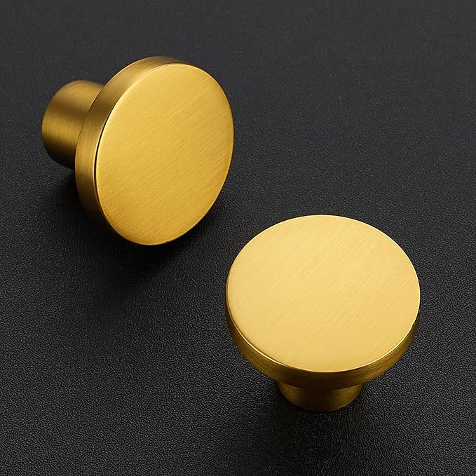 Ravinte 30 Pack Cabinet Knobs Gold Kitchen Cabinet Knobs Round Dresser Drawer Pulls Closet Door Pulls 1-1/5 Inch