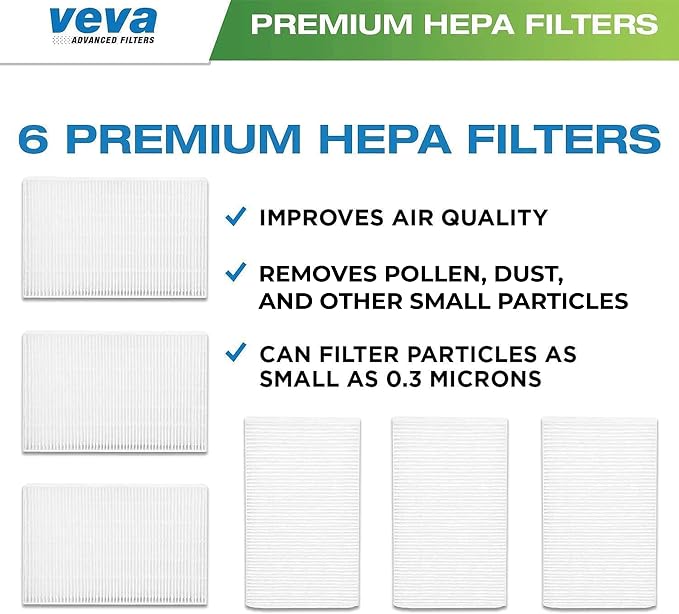 VEVA HEPA Filter Replacement 6 Pack - Image 2