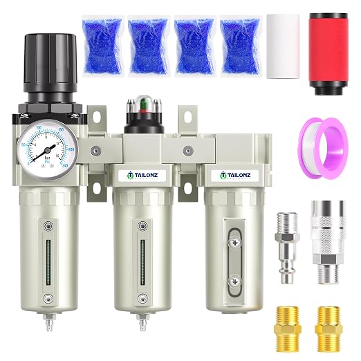 TAILONZ PNEUMATIC 0-240PSI 1/2 Inch NPT Industrial Grade Three Stage Air Drying by TAILONZPNEUMATIC