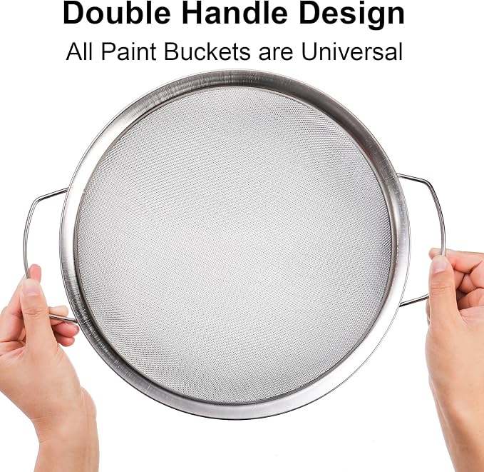 Jucoan 2 Pack Fine Mesh Paint Strainer, 11.5 Inch Stainless Steel 60 Mesh Paint - Image 3