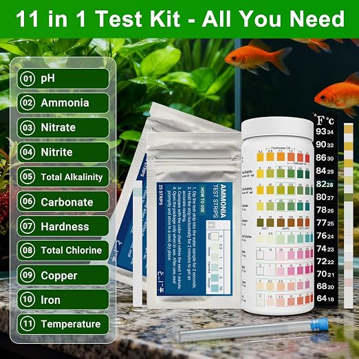 Aquarium Test Kit |150 Strips | Aquarium Test Strips 11-in-1 | Quick Accurate - Image 2