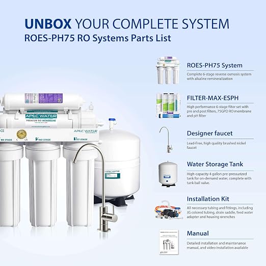 APEC Water Systems ROES-PH75 Essence Series Top Tier Alkaline Mineral pH+ 75 - Image 9