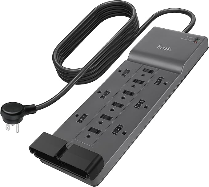Belkin 12-Outlet Surge Protector Power Strip w/ 12 AC Outlets & 8ft Flat Plug by Belkin