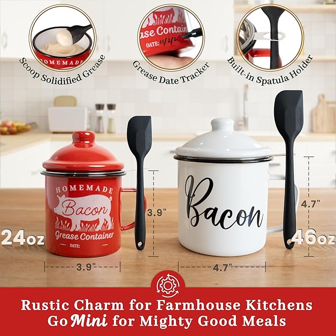 Bacon Grease Container with Strainer - Image 3