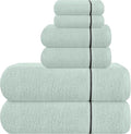 MyOwn Ultra Soft 6 Pack Cotton Towel Set, Contains 2 Bath Towels 28x55 inch, 2 Hand Towels 16x24 inch & 2 Wash Coths 12x12 inch, Ideal Everyday use, Compact & Lightweight - Sea Green