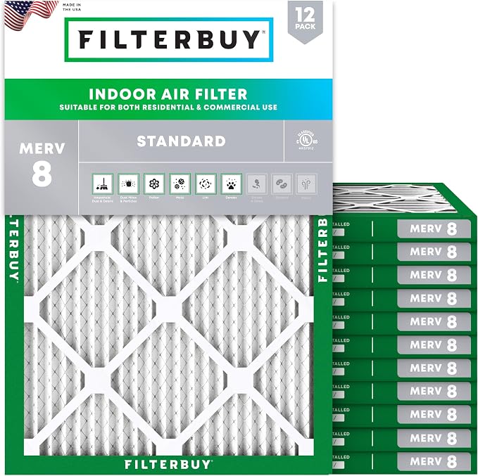 Filterbuy 8x14x1 Air Filter MERV 8 Essential Dust & Allergy Defense, by Filterbuy