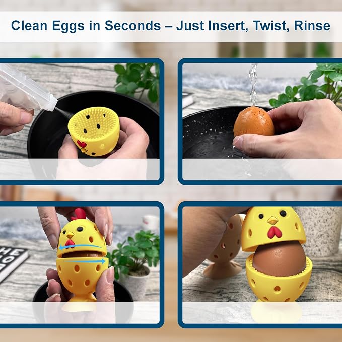 Egg Washer for Fresh Eggs, Egg Scrubber for Fresh Eggs, 2 Reusable Silicone - Image 4