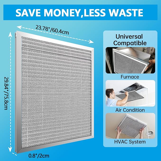 UBeesize 24x30x1 Air Filter – Fits 24x30x1 Slots, Actual Size: 23.78x29.84x0.8" - Image 2