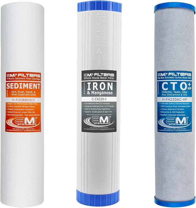 APPLIED MEMBRANES INC. Whole House Water Filter Replacement Filter Cartridge Set by AppliedMembranesInc