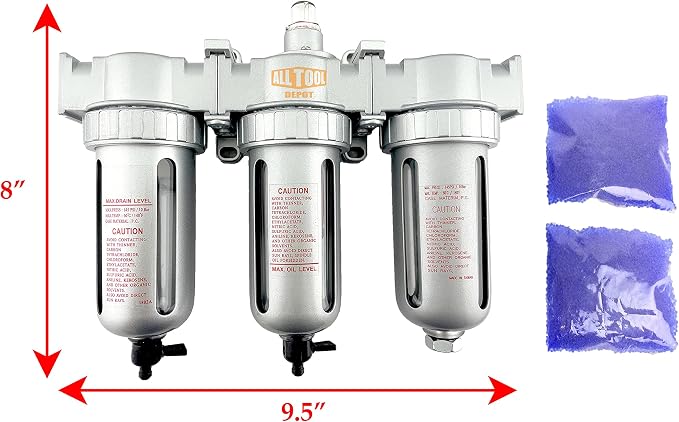 1/2" NPT MID FLOW 3 Stages Filter Coalescing Desiccant Dryer System - Image 2