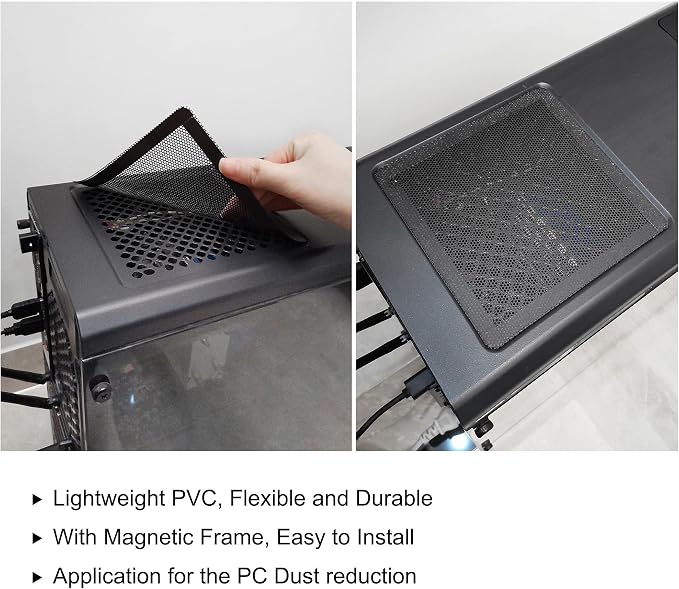 uxcell PC Dust Fan Screen with Magnetic Frame - Image 5