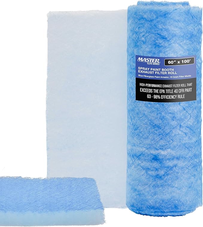Master Airbrush Elite Paint Spray Booth Exhaust Filter Roll 60" x 100' by MasterAirbrush