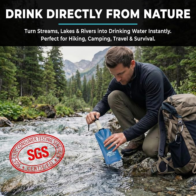 2-Pack Tactiko Survival 20oz/600ml Filtered Water Bottle Kit - Image 3