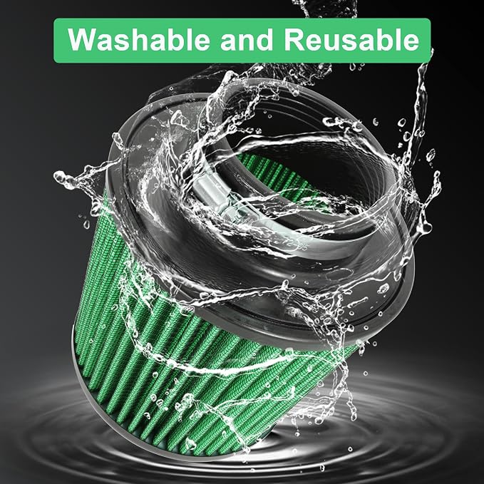 Cold Air Intake Filter High Performance Washable Filter Clamp-On Replacement - Image 4