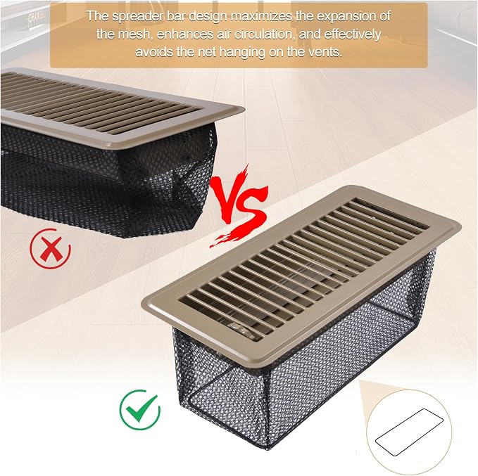 Floor Register Trap 4 x 10 Inch, Upgraded Floor Vent Filter Net Catches Toys - Image 3