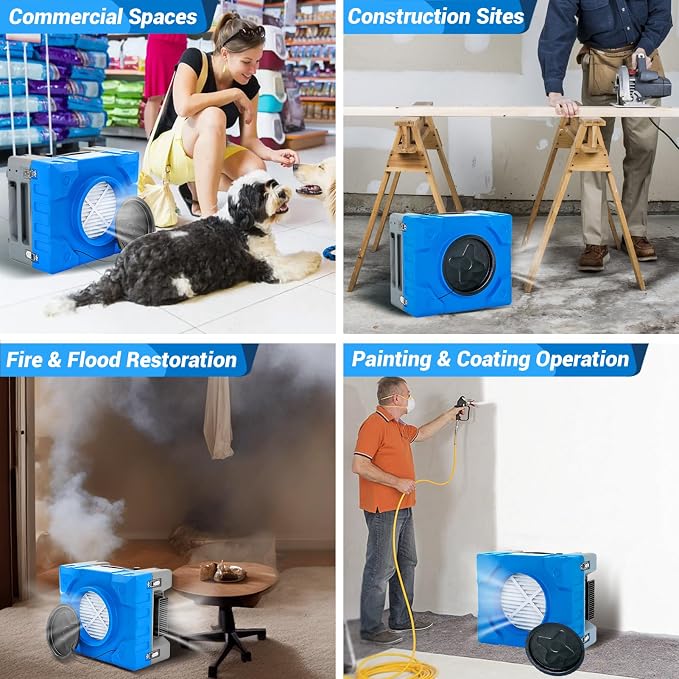 MOUNTO 550cfm Hepa Air Scrubber Industrial Air Cleaner- 550cfm Portable Air - Image 5
