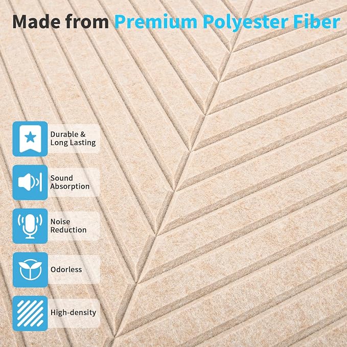 Art3d 6-Pack Self-Adhesive Acoustic Wall Panels - Image 5