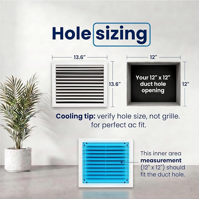 12x12 Aluminum HVAC Vent Cover Wall Ceiling Register 1-Way Air Flow - Image 3