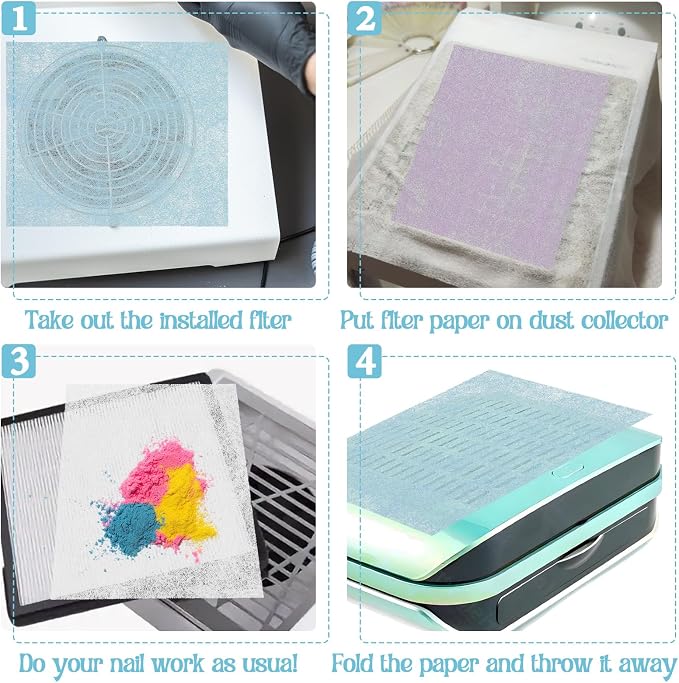 900 Sheets Nail Dust Collector Filter Paper, Disposable Dust Collector Sheet - Image 5