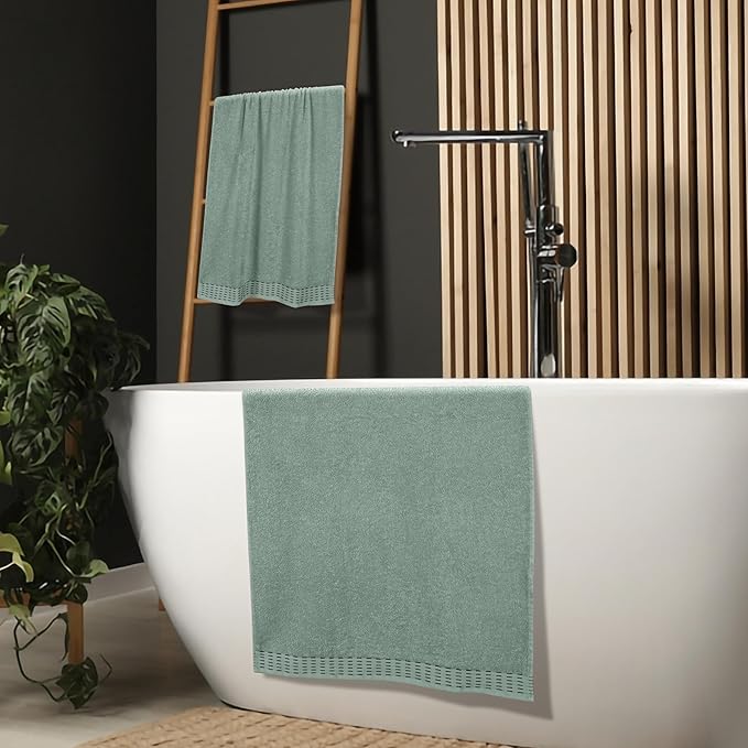 Cotton 2 Pack Oversized Bath Towel Set 28x55 inches, Large Bath Towels, Ultra Absorbant Compact Quickdry & Lightweight Towel, Ideal for Gym Travel Camp Pool - Jade